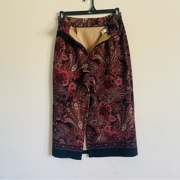 Briggs New York petite midi paisley skirt 10P modest formal old money elegant - Picture 6 of 7